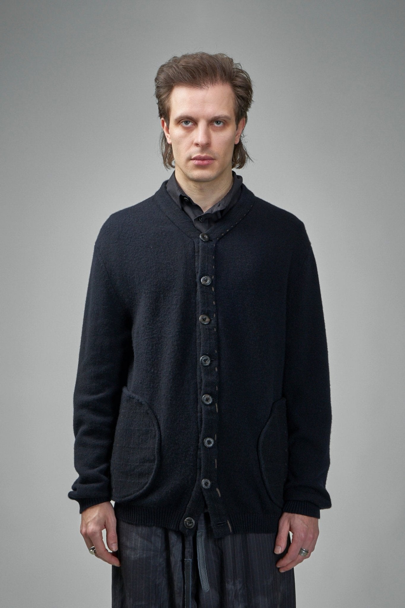 Geoffrey B. Small - 8 Button - Front V - Neck Cardigan Sweater - LABELS