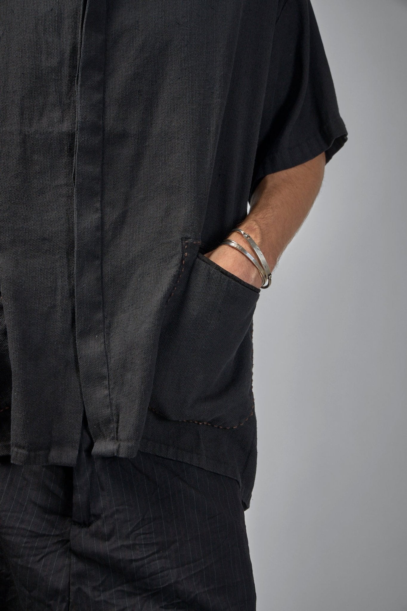 Geoffrey B. Small - Assymetric Swing Back Exaggerated Volume Short Sleeve Workshirt - LABELS