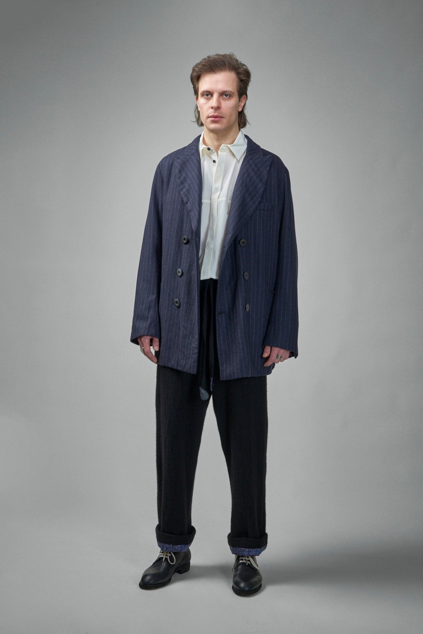 Geoffrey B. Small - Elongated Double - Breasted, 6 Buttons, Double Vent Tailored Jacket - LABELS