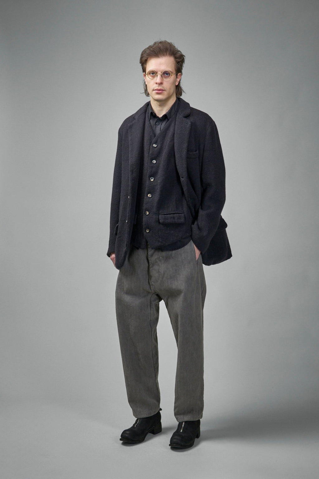 Geoffrey B. Small - Extended Length Single - Breasted 3 Button Jacket - LABELS