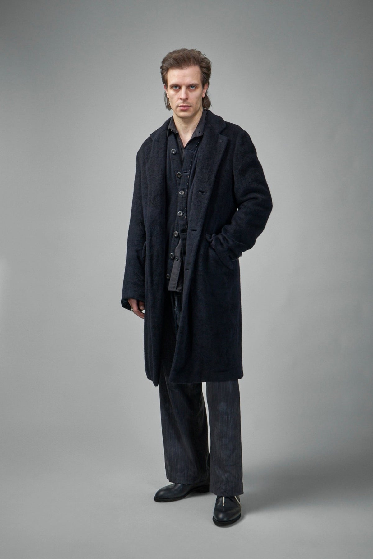 Geoffrey B. Small - Pure Alashan Cashmere 3 - ply Fully - Lined Como Silk Long Coat - LABELS