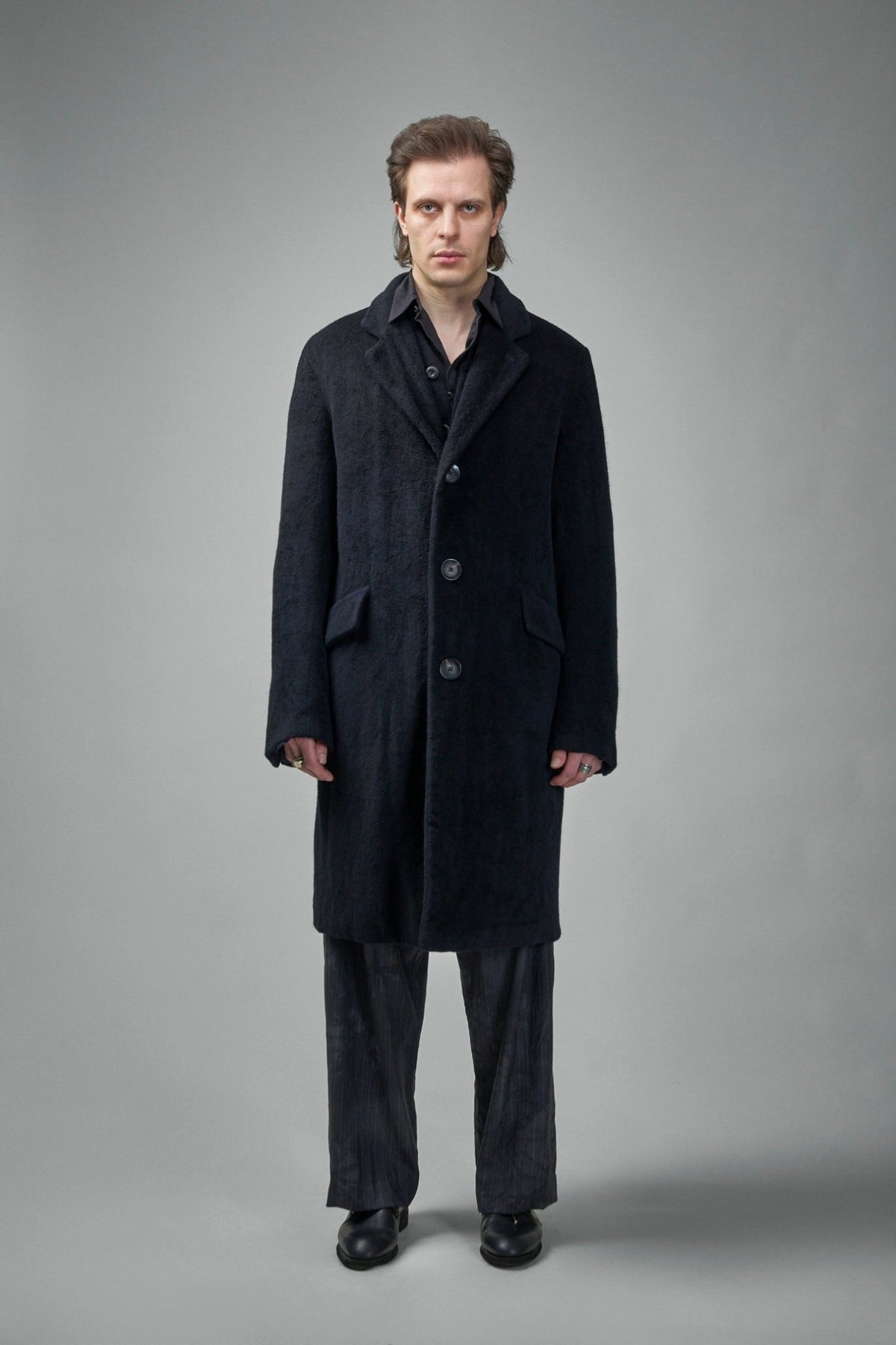 Geoffrey B. Small - Pure Alashan Cashmere 3 - ply Fully - Lined Como Silk Long Coat - LABELS