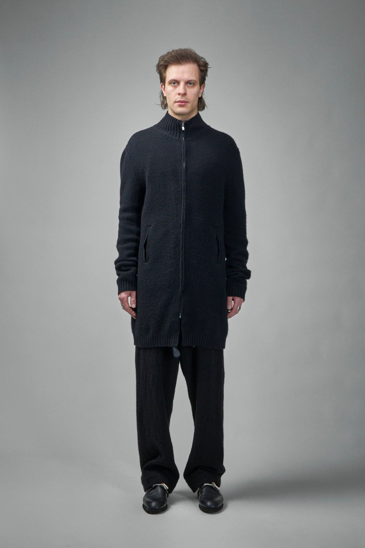 Geoffrey B. Small Cardigans - Pure Cariaggi cashmere long knit cardigan with Excella zipper