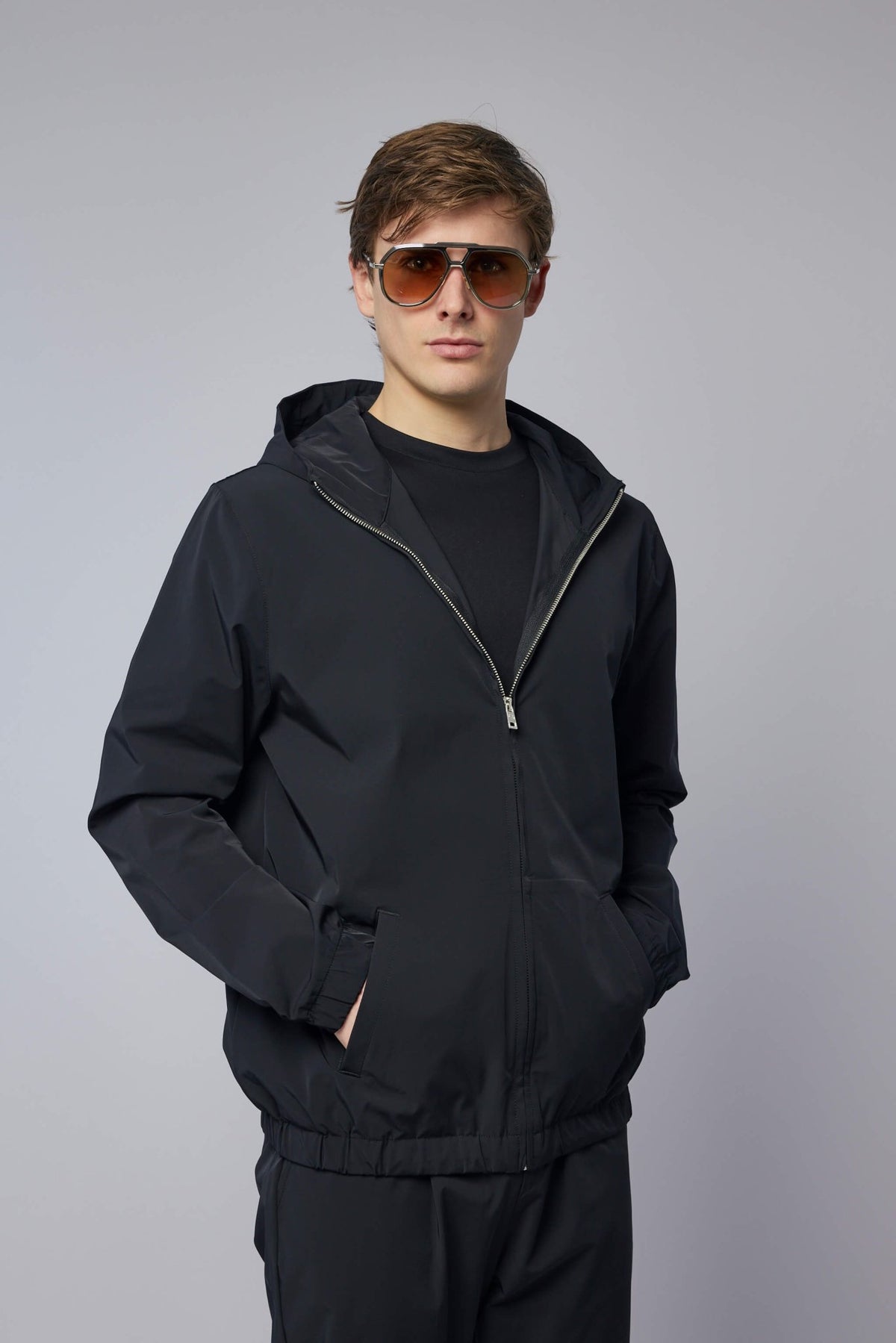 Gogetti hoodies - Helix Hooded Jacket in black polyamide blend