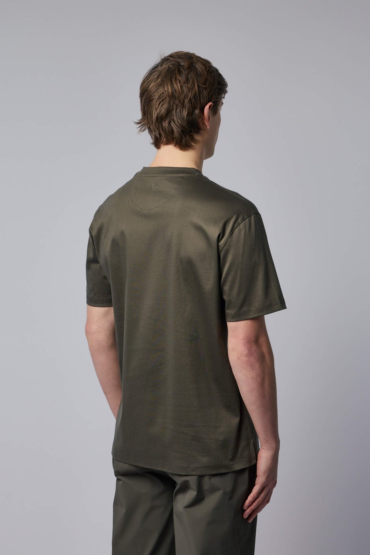 Gogetti t-shirt fabric detail highlighting lustrous mercerized finish