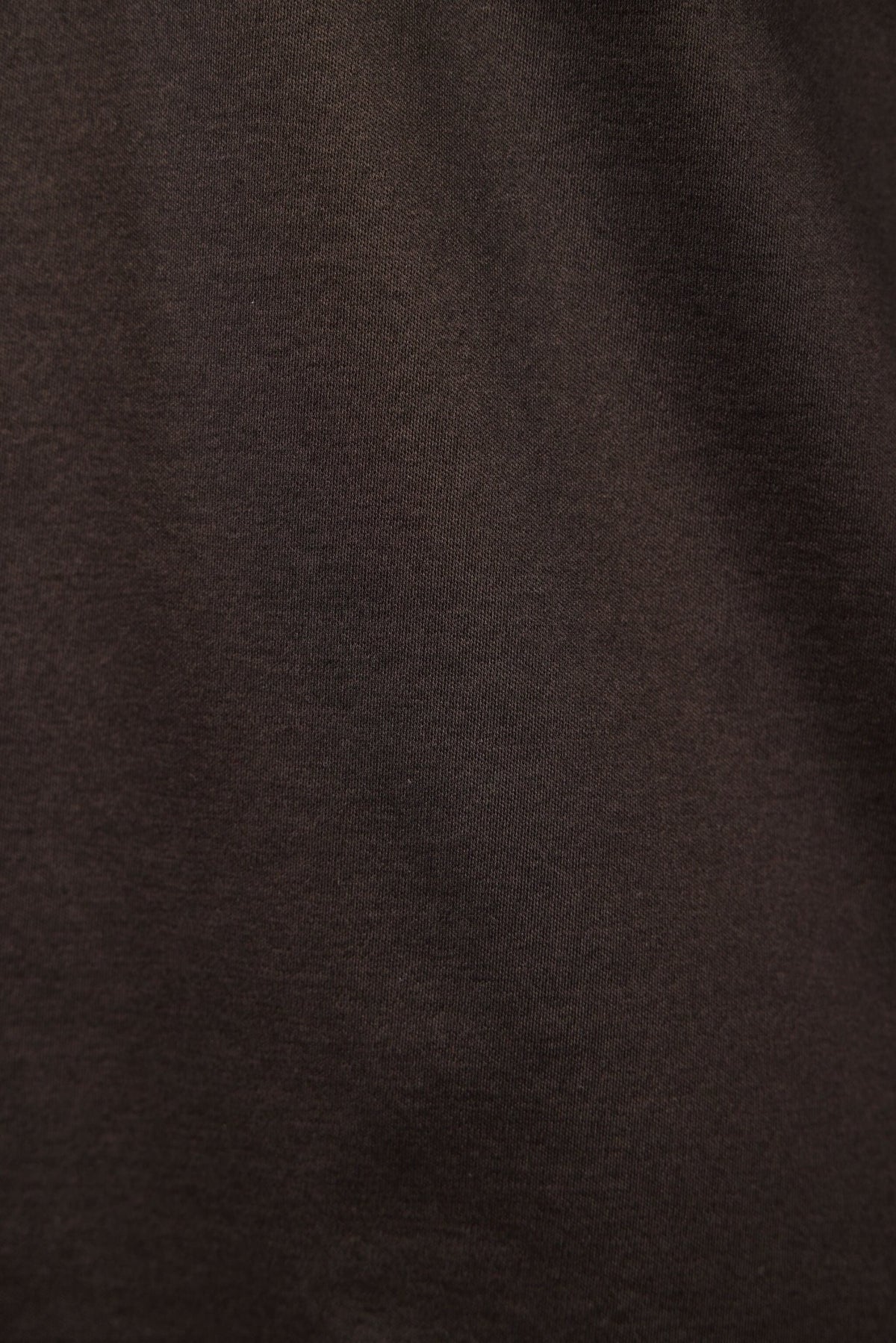 Detail shot of crew neck construction on Gogetti mercerized cotton t-shirt, view 5