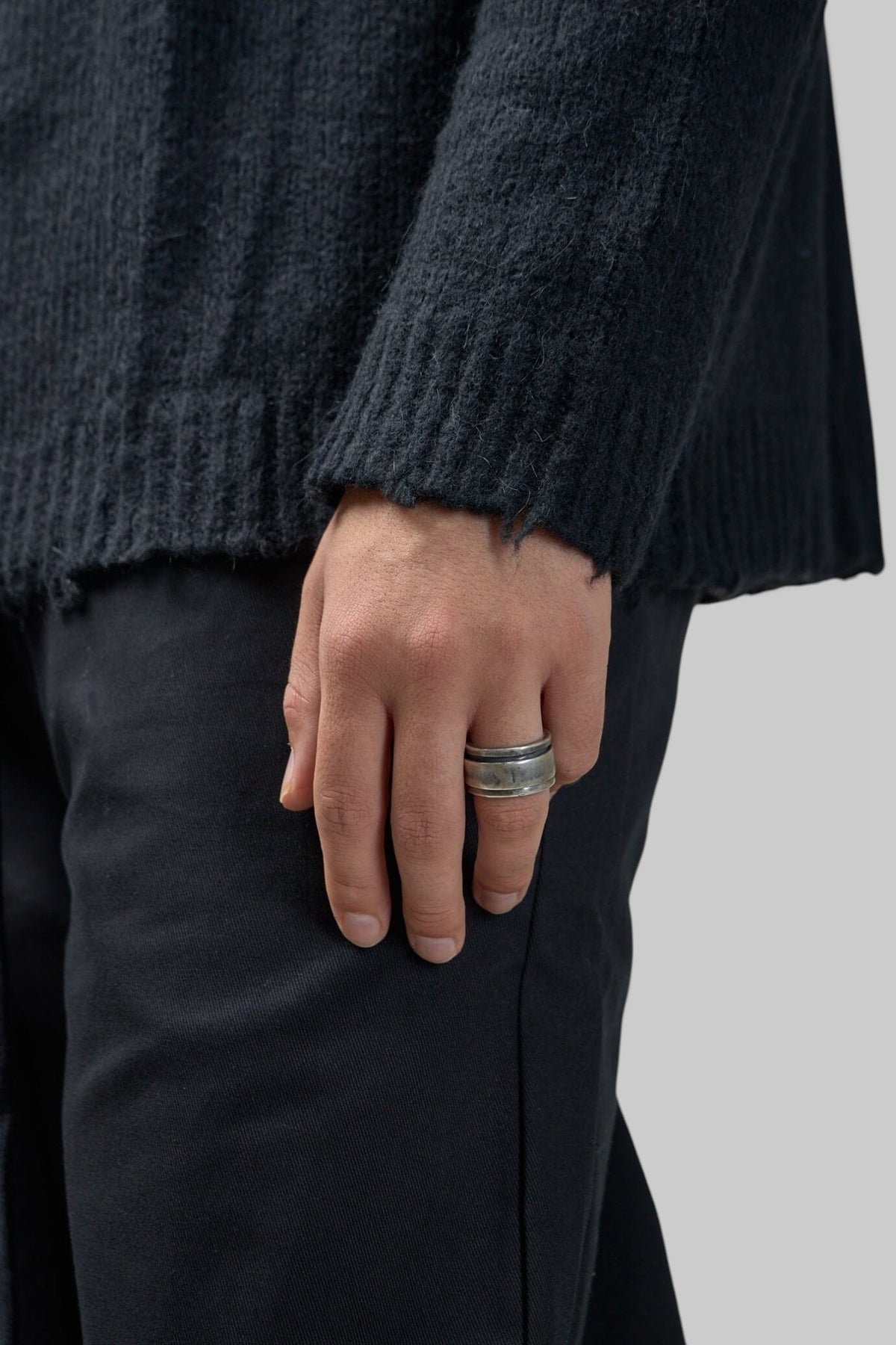 Goti - Double Layer Silver Ring - LABELS