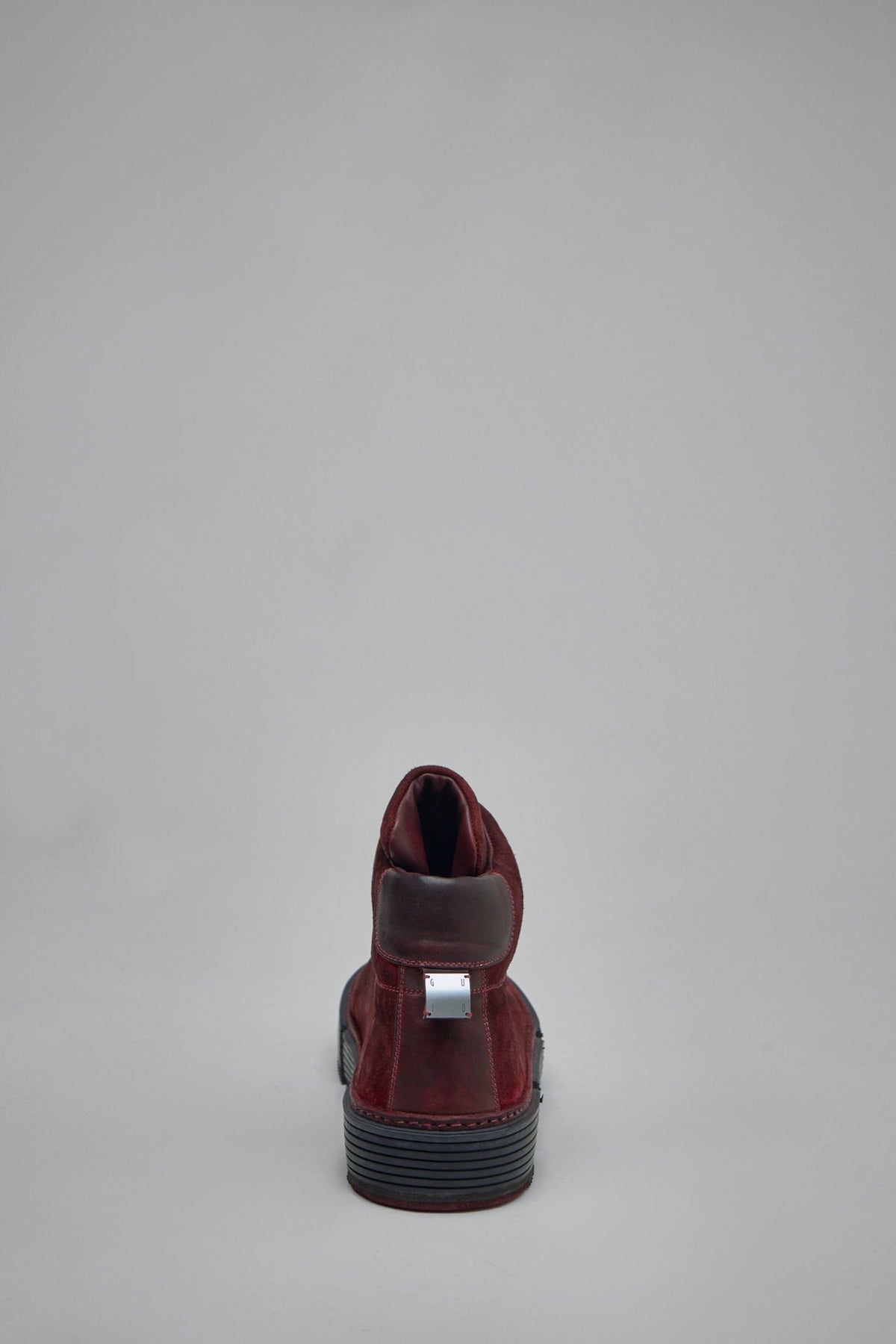 Back view of Guidi GJ03 boots displaying artisanal leather craftsmanship