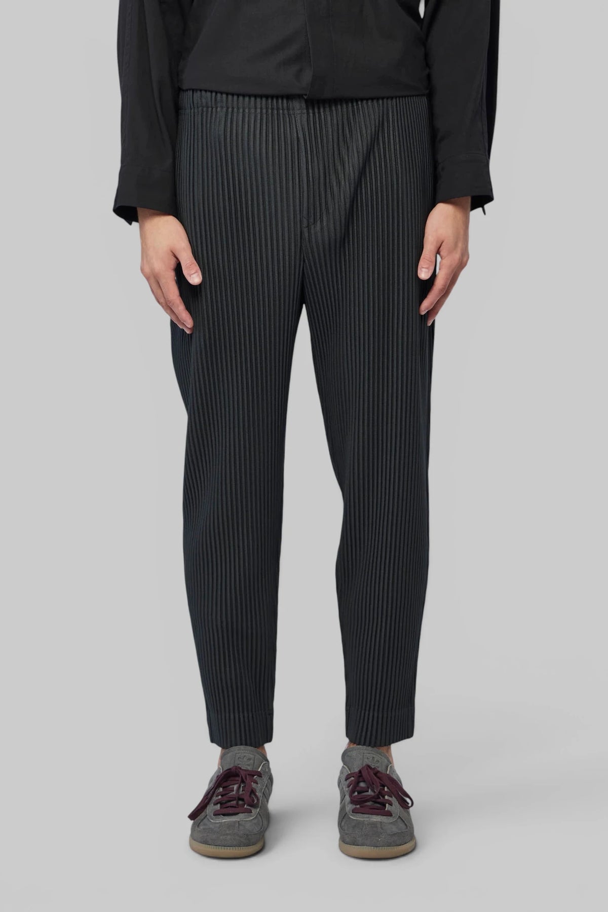 Close-up of pleated fabric texture on Homme Plissé Issey Miyake Cargo Pants