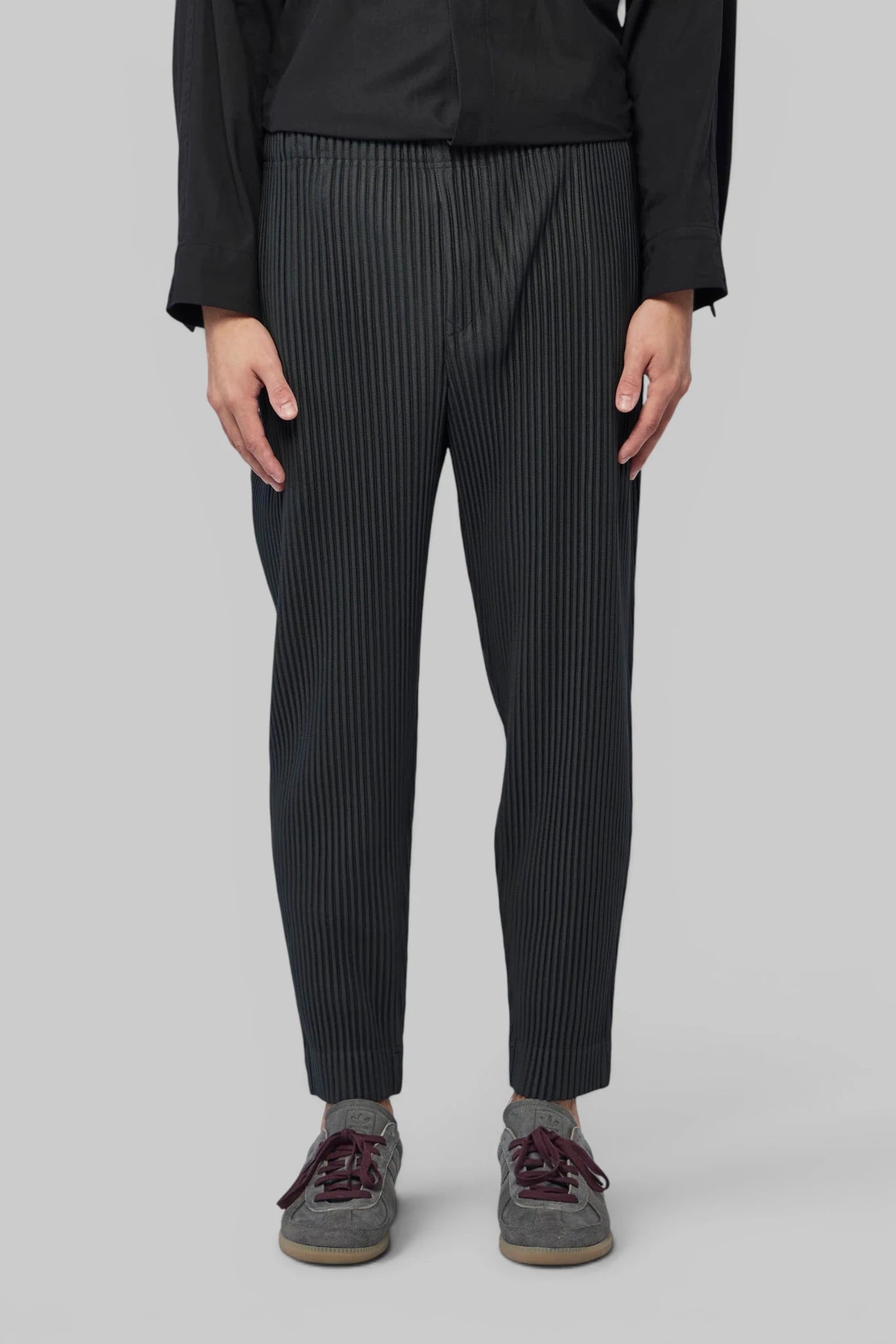 Close-up of pleated fabric texture on Homme Plissé Issey Miyake Cargo Pants