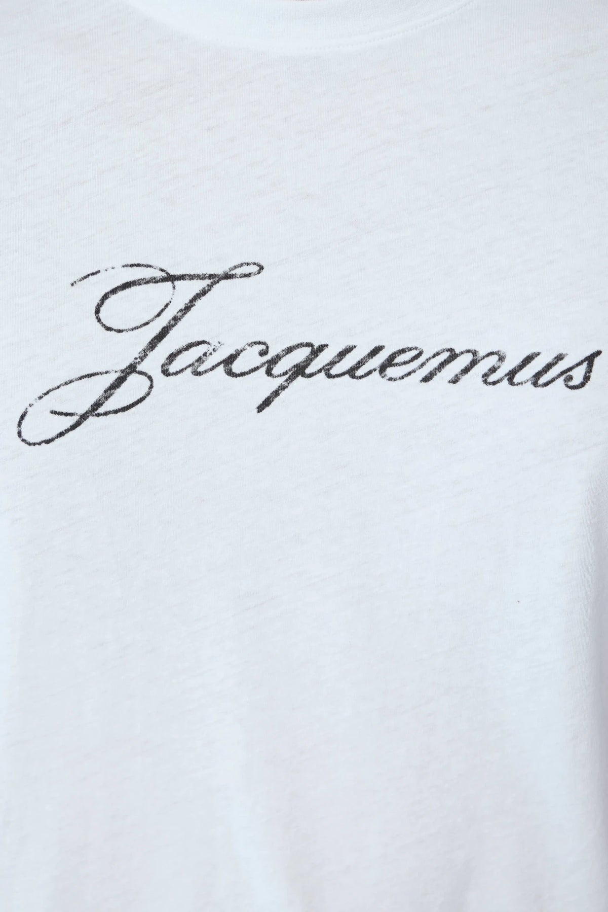 Jacquemus t-shirt fabric close-up showing cotton-hemp texture