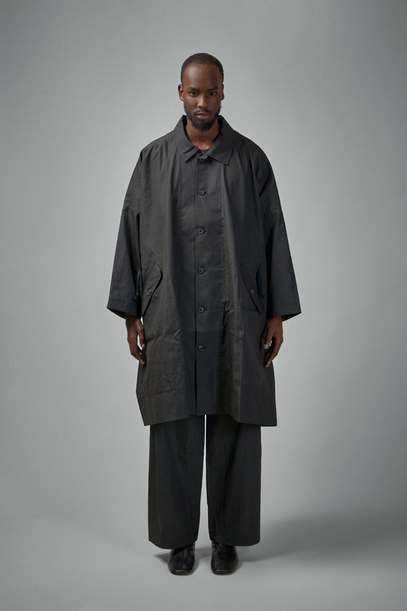 Jan - Jan Van Essche - COAT32 Long Loose Unlined Fit Coat With Detachable Collar - LABELS