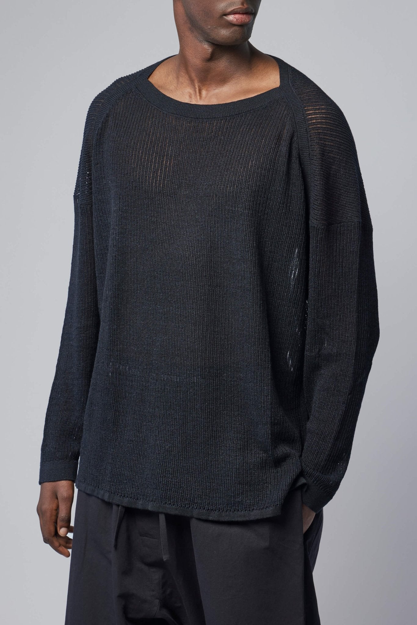 トップス Y's boat neck all linen high gage knit Jan-Jan Van Essche Knitwear - Long Sleeve Boat Neck – LABELS