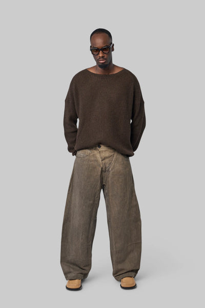 Knitted Boat Neck Sweater