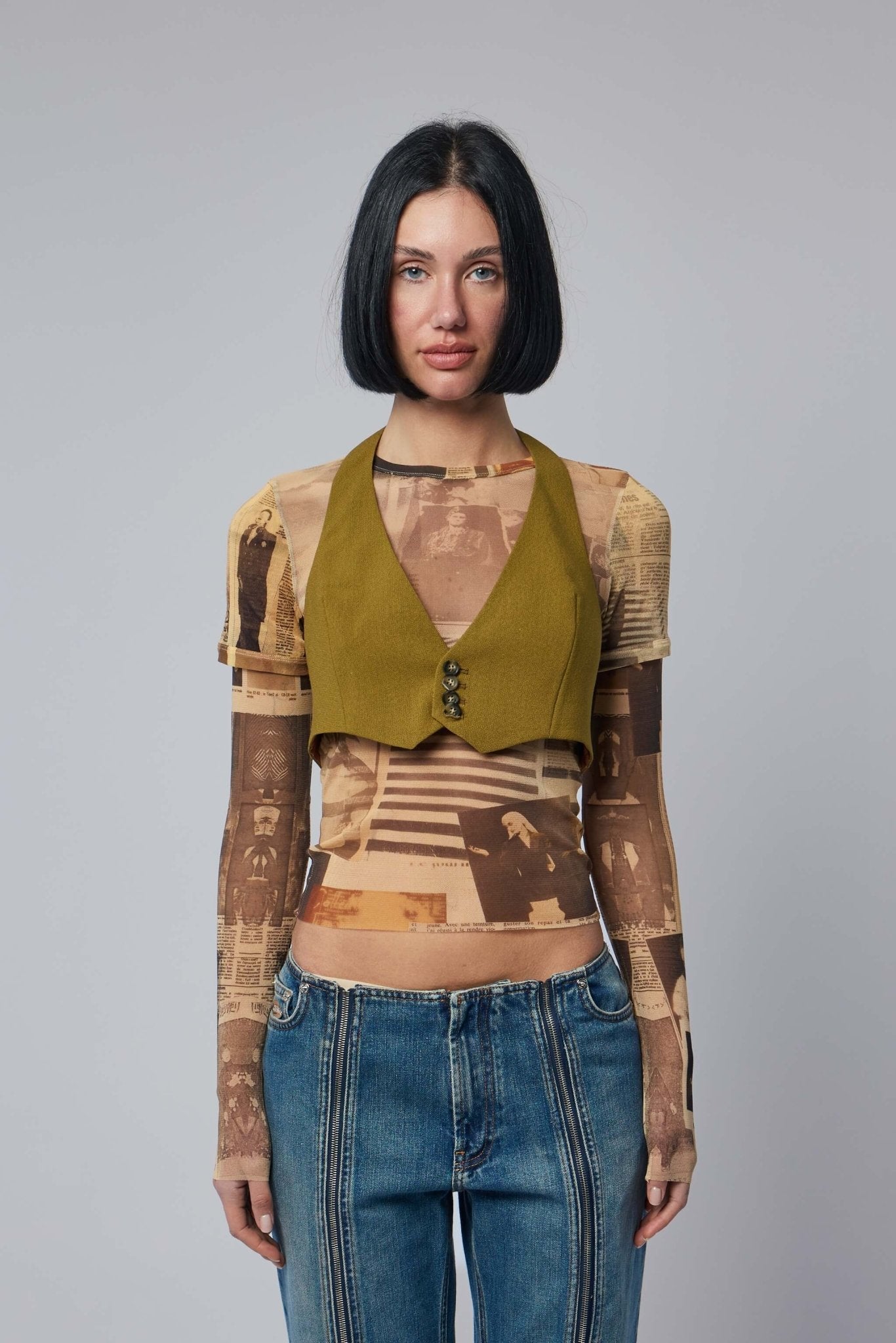 Jean Paul Gaultier - Backless Tailoring Gilet With Belt Detail - LABELS