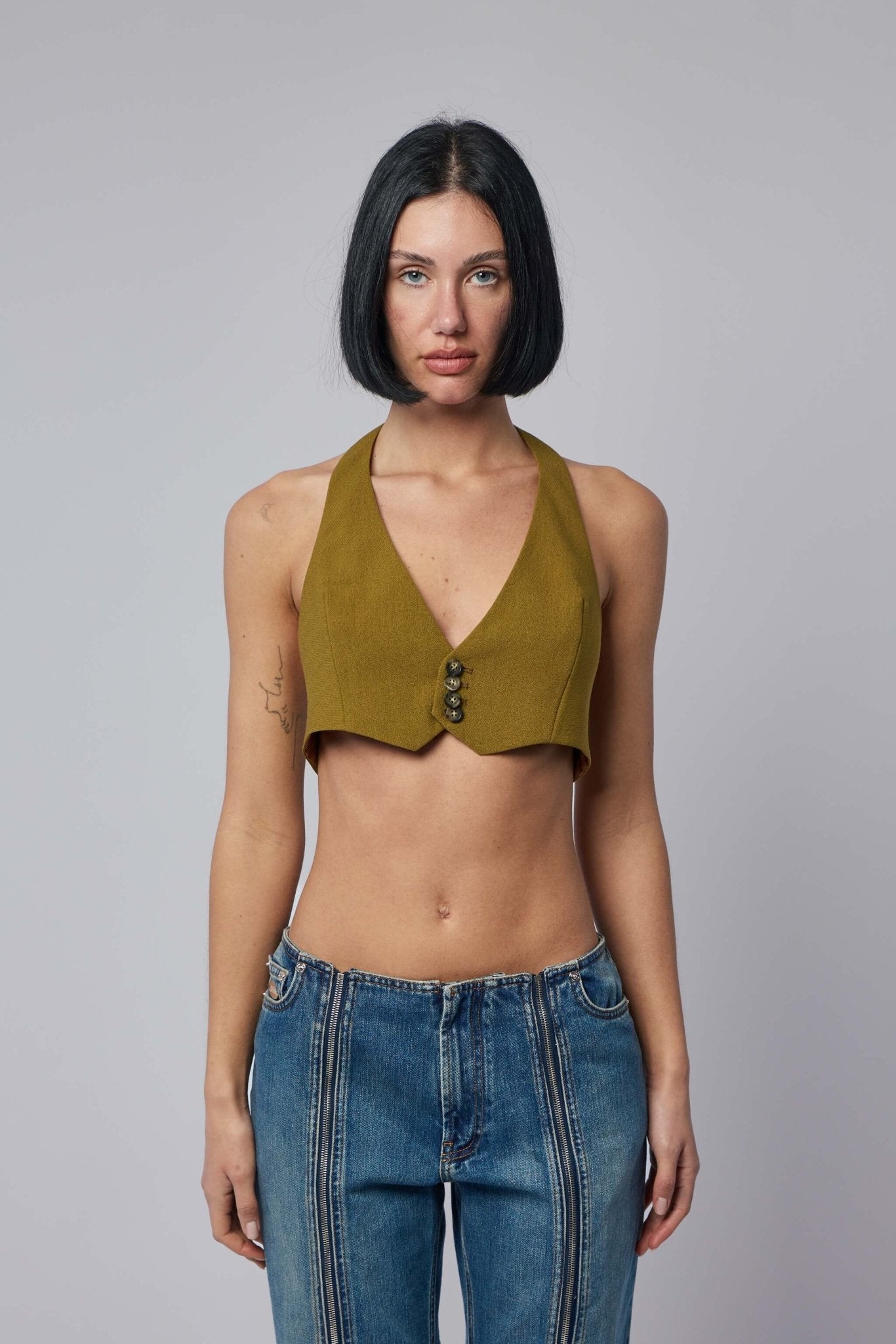 Jean Paul Gaultier - Backless Tailoring Gilet With Belt Detail - LABELS