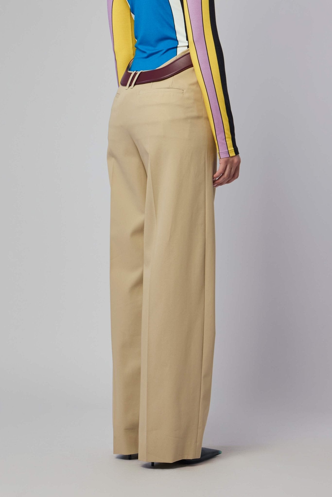 Jean Paul Gaultier - Chino Trousers With Open Front Curves And Belt - LABELS
