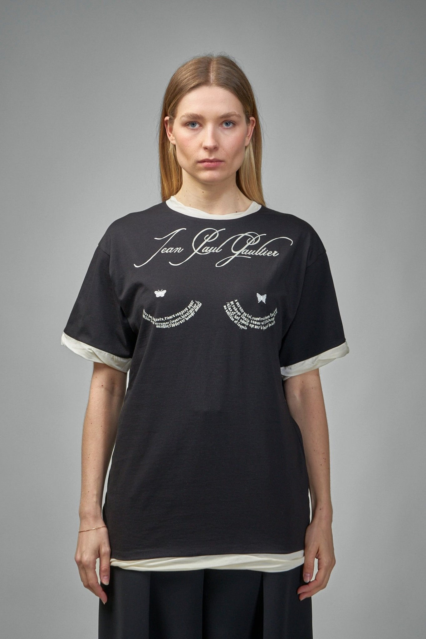 Jean Paul Gaultier - Cotton Asymetric T-Shirt Printed ''Tattoo" - LABELS