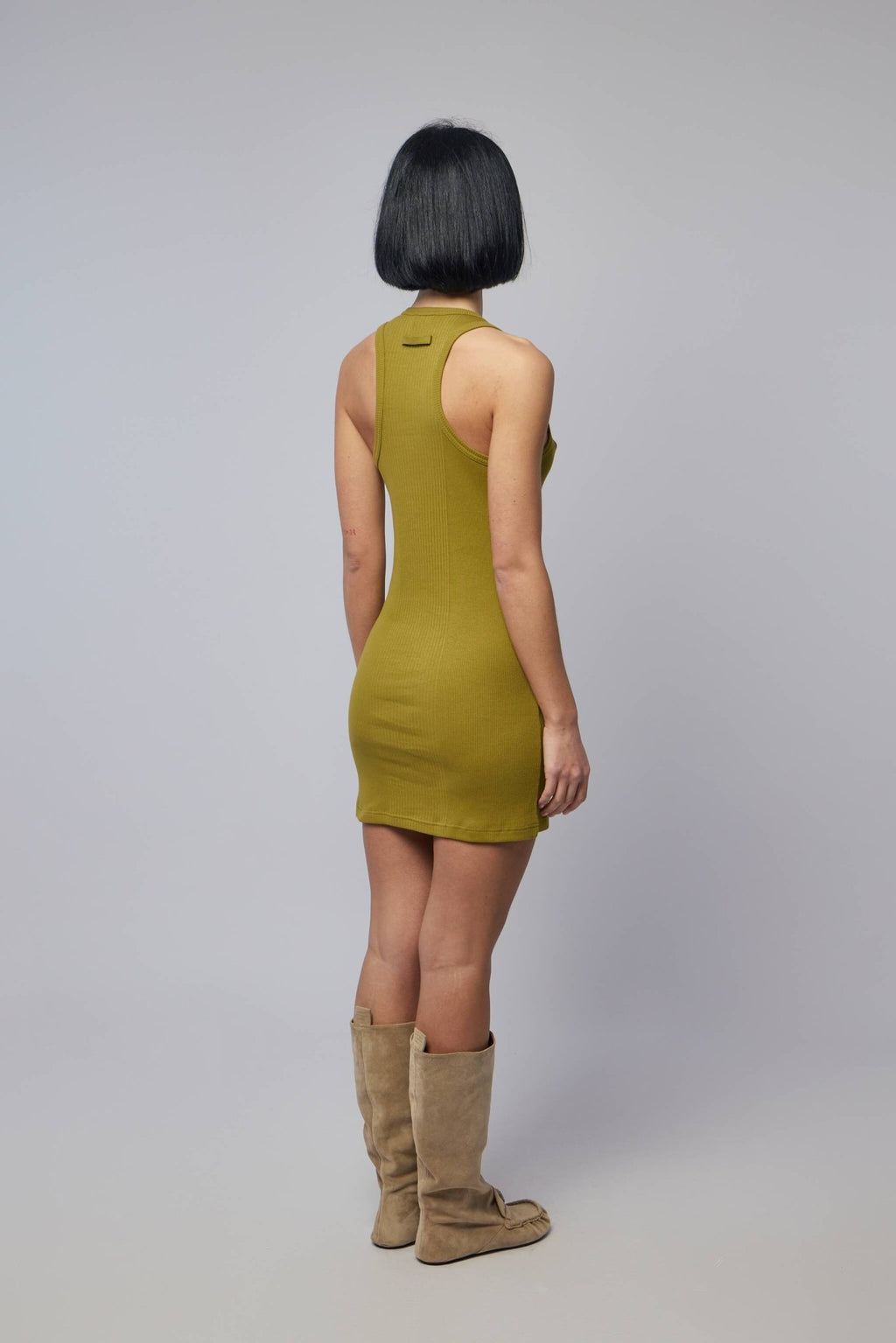 Jean Paul Gaultier - Cotton Ribbed Short Dress With "gaultier" Patch And Overall Buckles - LABELS