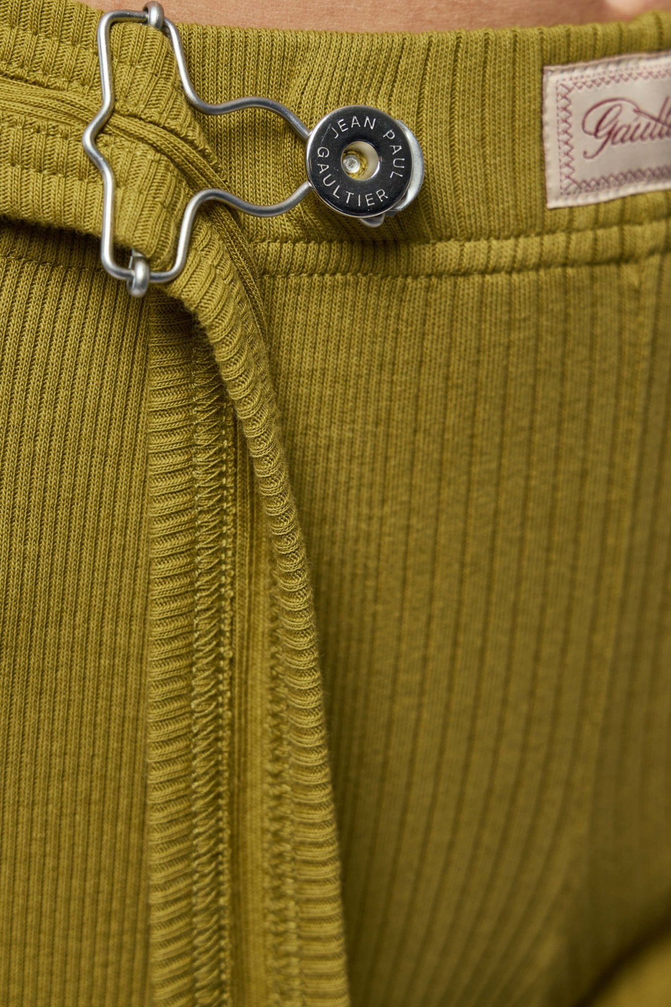 Jean Paul Gaultier - Cotton Ribbed Short With "gaultier" Patch And Overall Buckles - LABELS