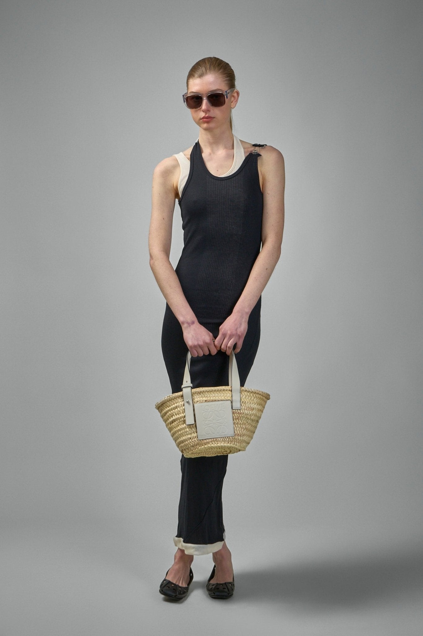 Jean Paul Gaultier - Cotton Ribbed Twisted Double Layer Sleeveless Dress - LABELS