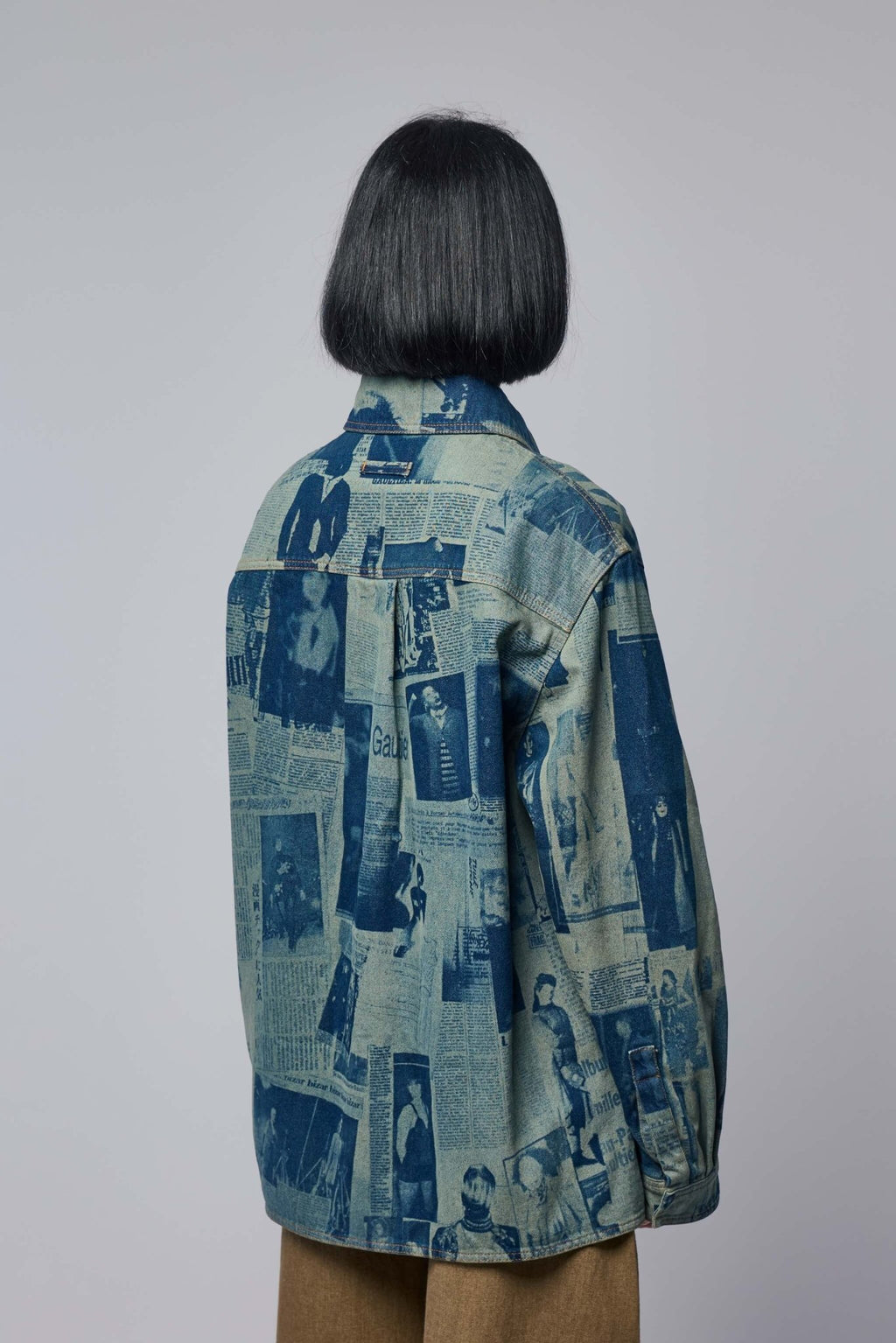 Jean Paul Gaultier - Denim Shirt With Newspaper Print - LABELS