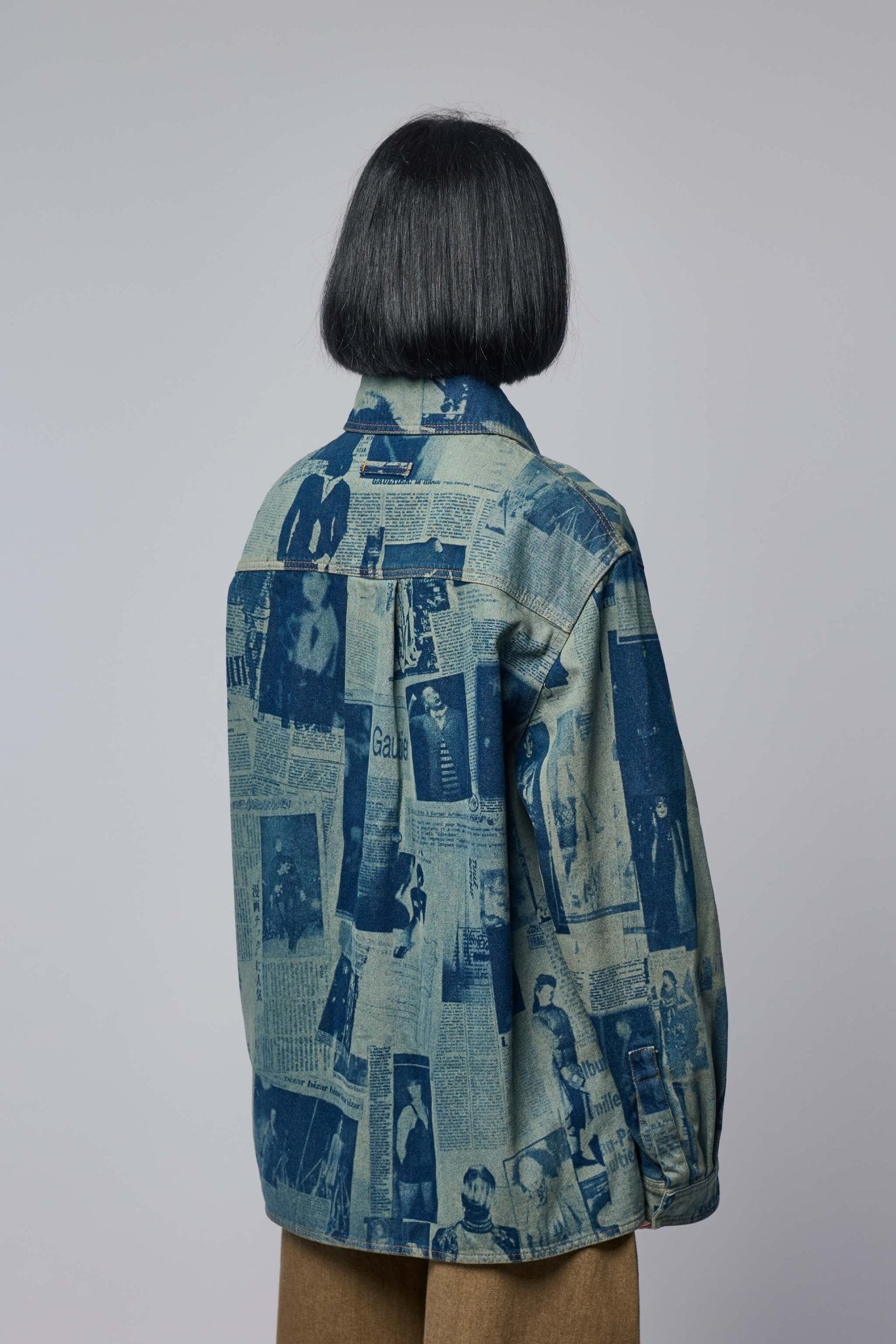 Jean Paul Gaultier - Denim Shirt With Newspaper Print - LABELS