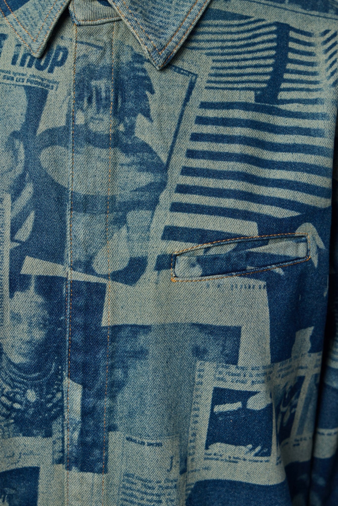 Jean Paul Gaultier - Denim Shirt With Newspaper Print - LABELS