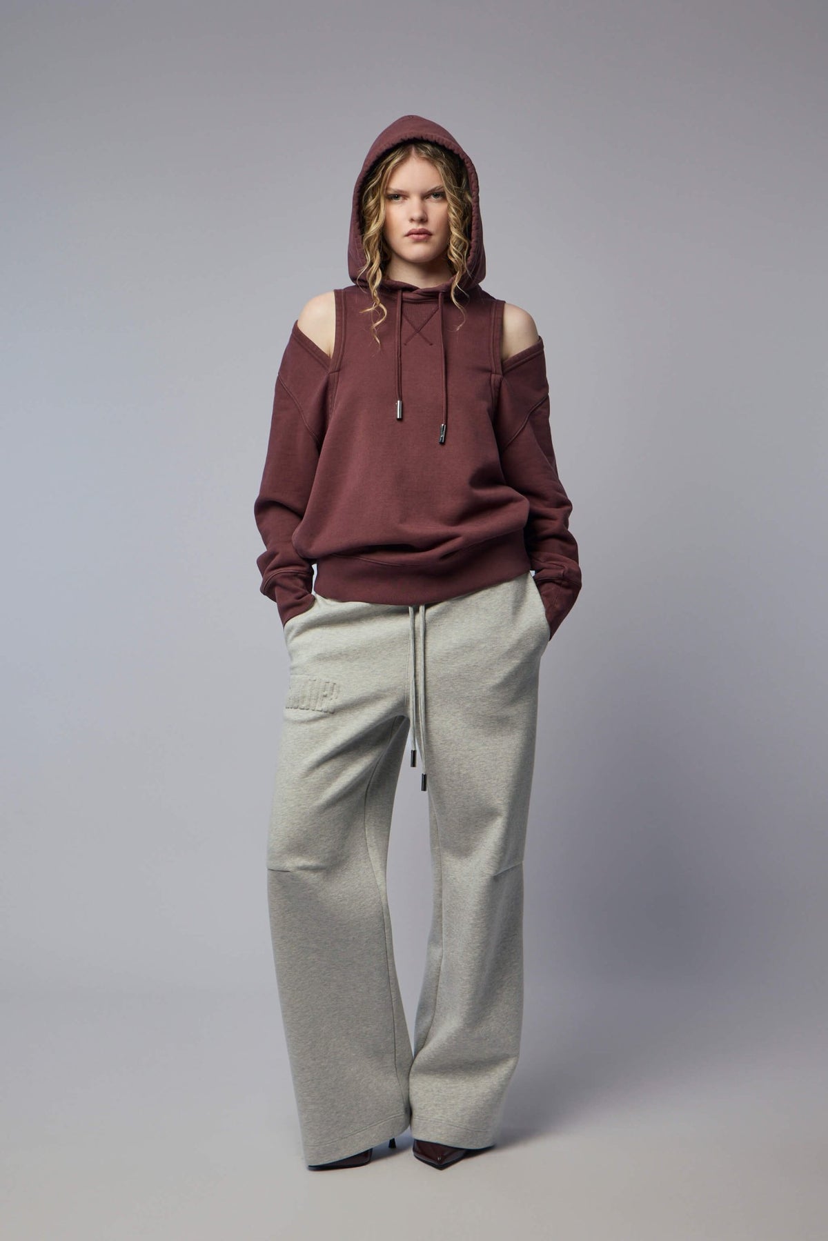 Full outfit styling with Jean Paul Gaultier cut-out hoodie