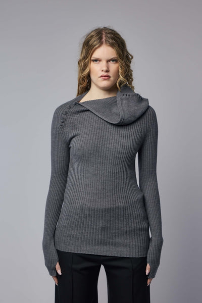 Merino Wool Asymmetric Pullover