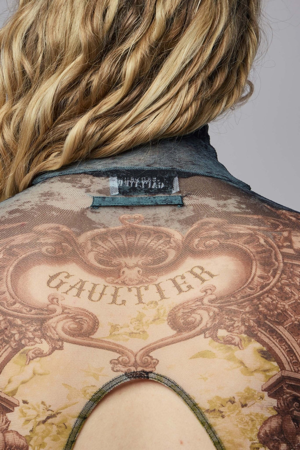 Jean Paul Gaultier - Mesh Body with Open Back Printed Medaillon - LABELS