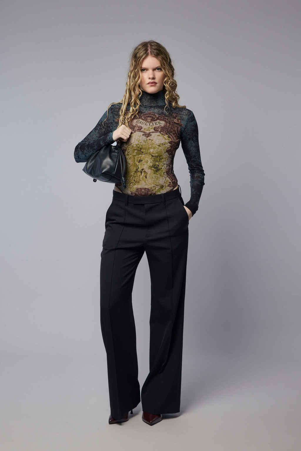 Jean Paul Gaultier - Mesh Body with Open Back Printed Medaillon - LABELS