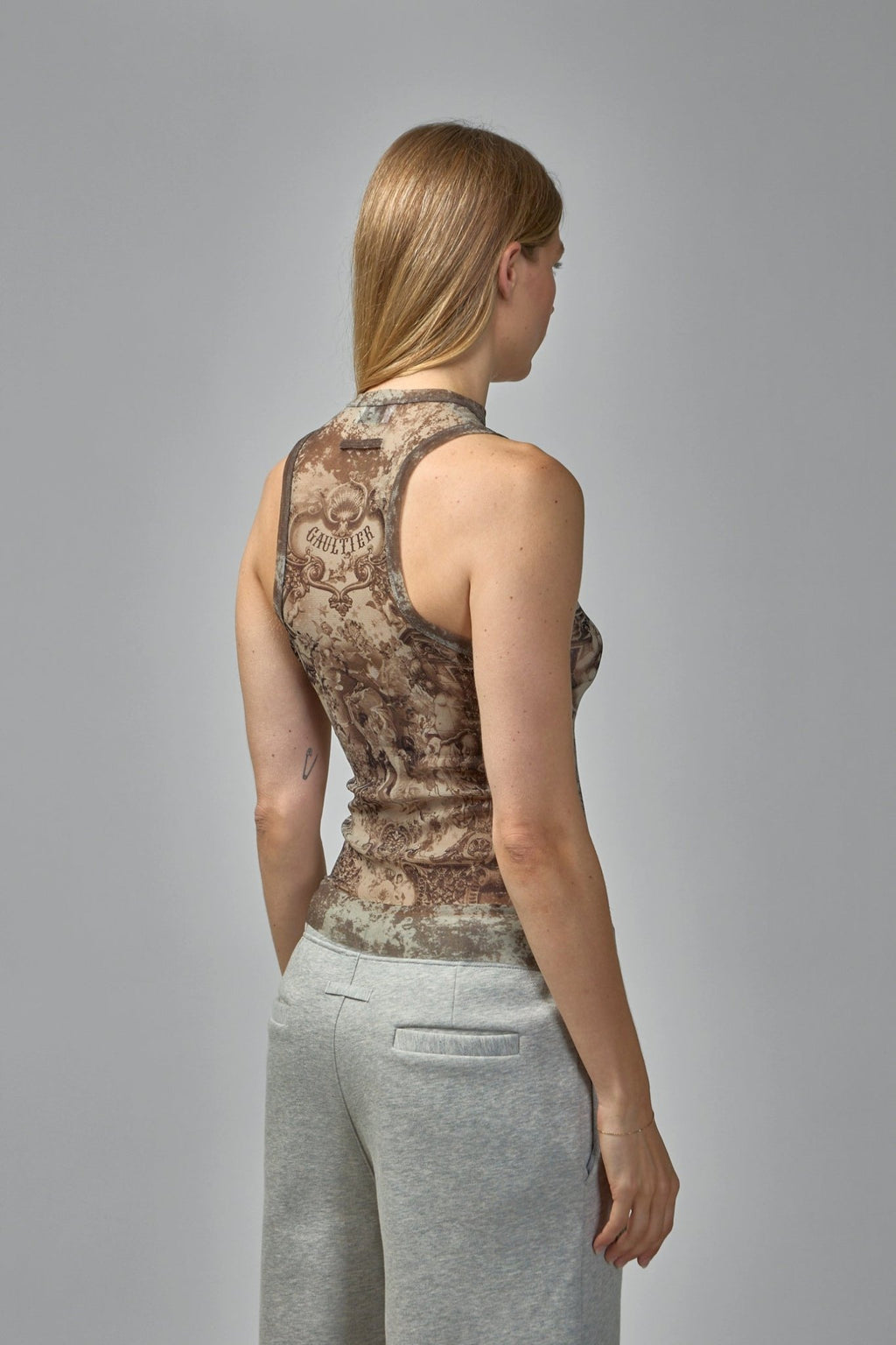 Jean Paul Gaultier - Mesh Printed Médaillon Tank Top - LABELS