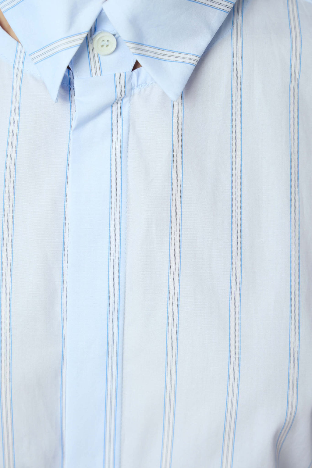 Jean Paul Gaultier - Pinstriped Floating Collar Shirt - LABELS