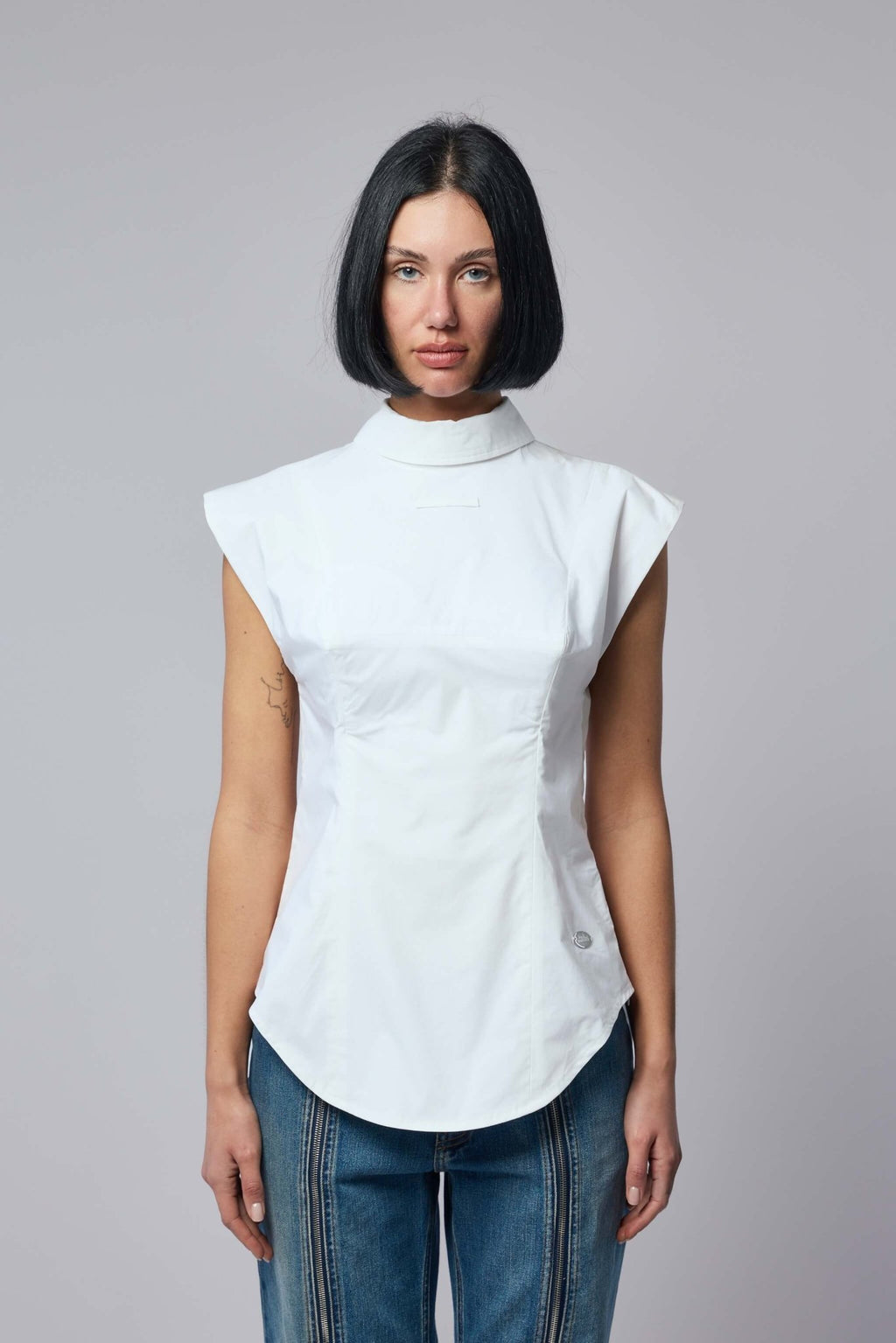 Jean Paul Gaultier - Sleeveless Reversed Shirt With Pointy Boobs - LABELS