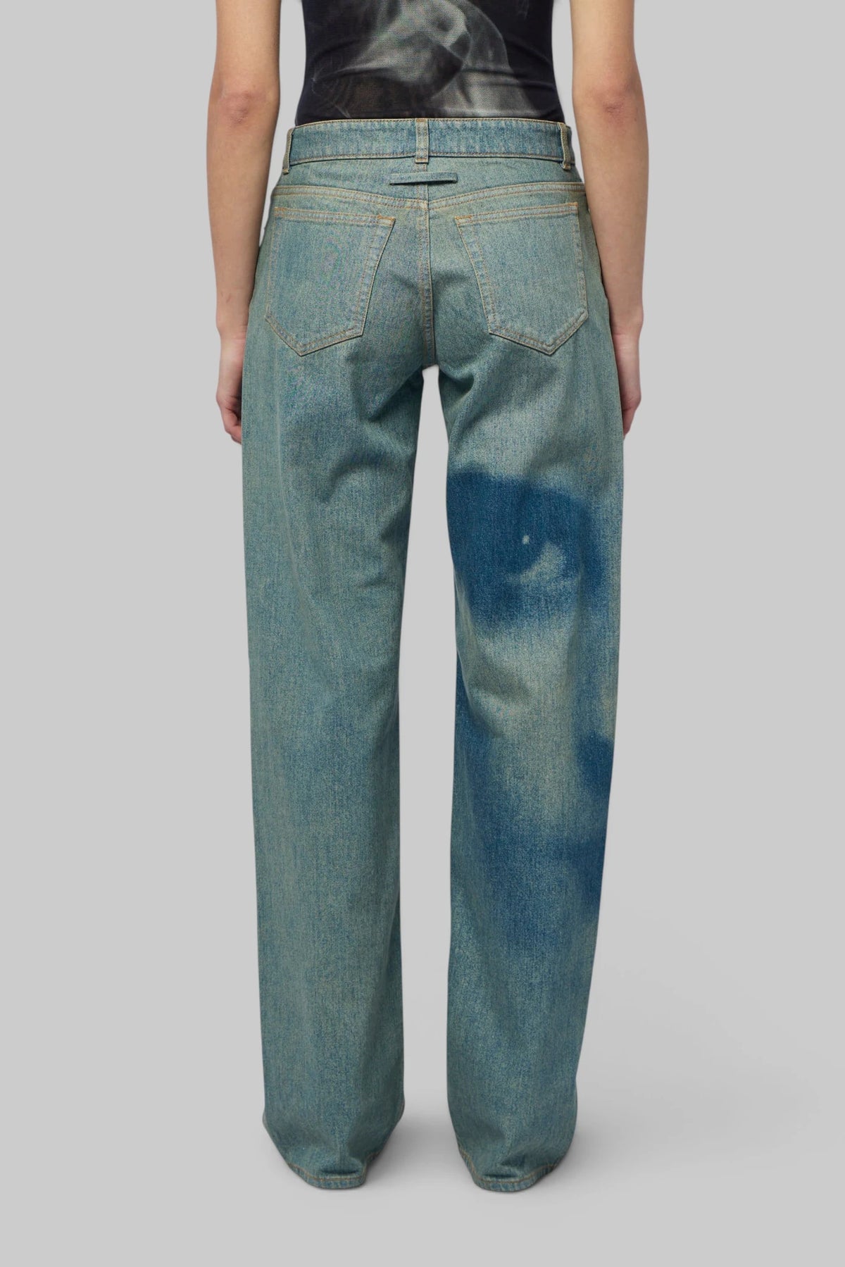 Jean Paul Gaultier - Straigth Leg Denim Pant With Face Print - LABELS