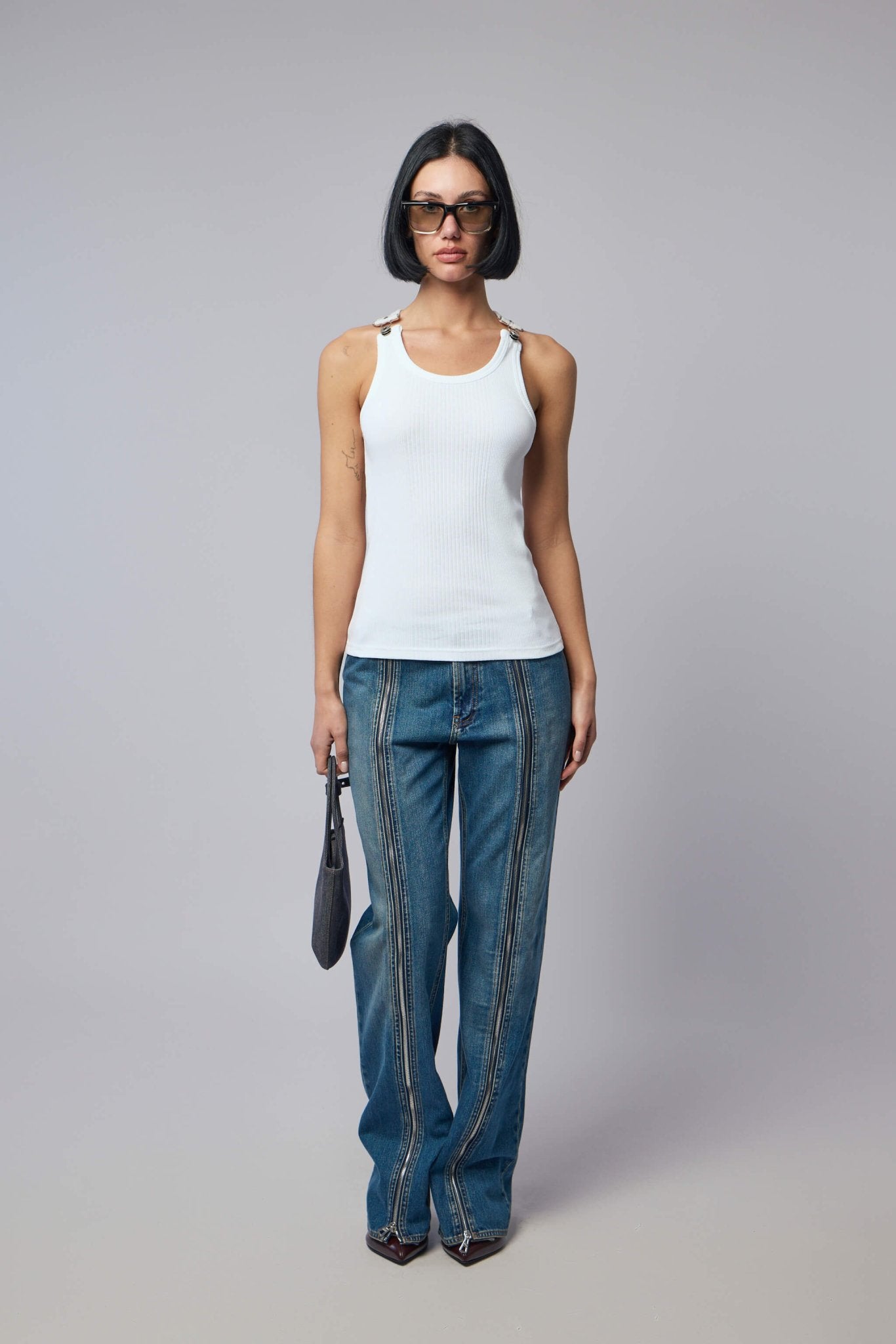 Jean Paul Gaultier - Tank Top With Overall Engraved - LABELS