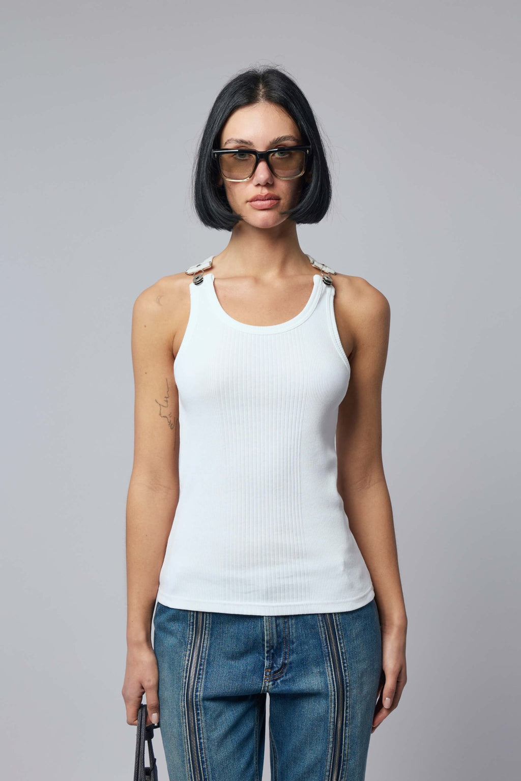 Jean Paul Gaultier - Tank Top With Overall Engraved - LABELS