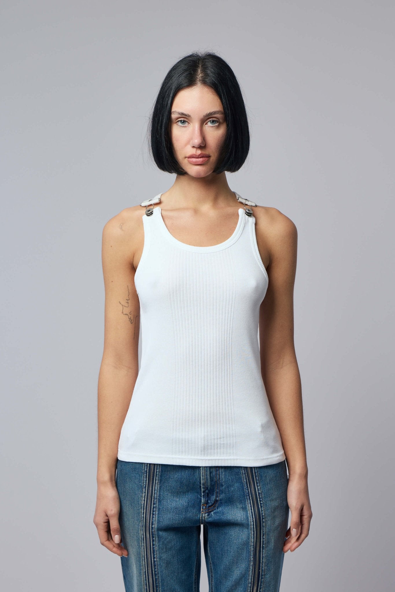 Jean Paul Gaultier - Tank Top With With Overall Engraved - LABELS