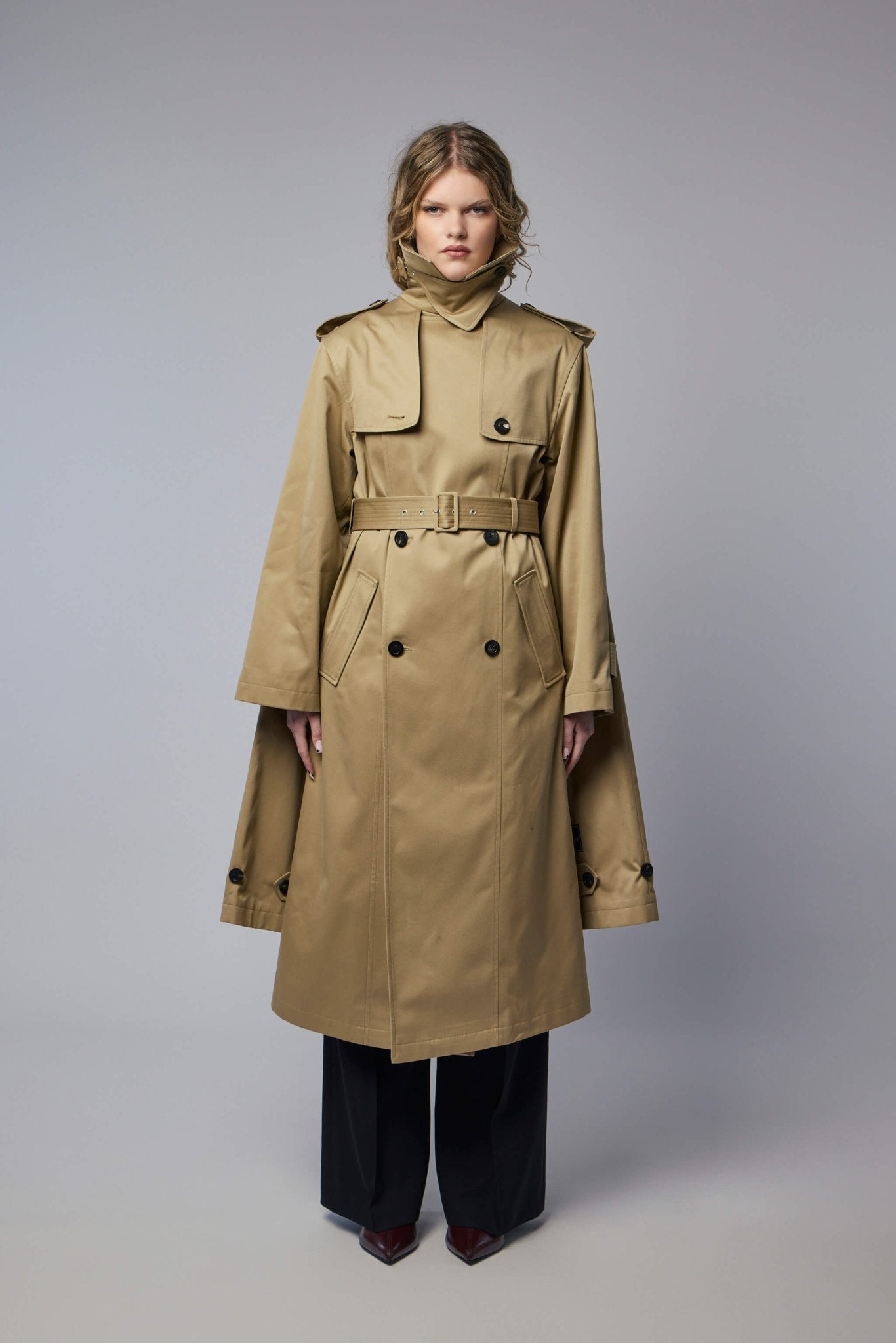 Jean Paul Gaultier - Trench with Hood and Sleeves Scarf - LABELS