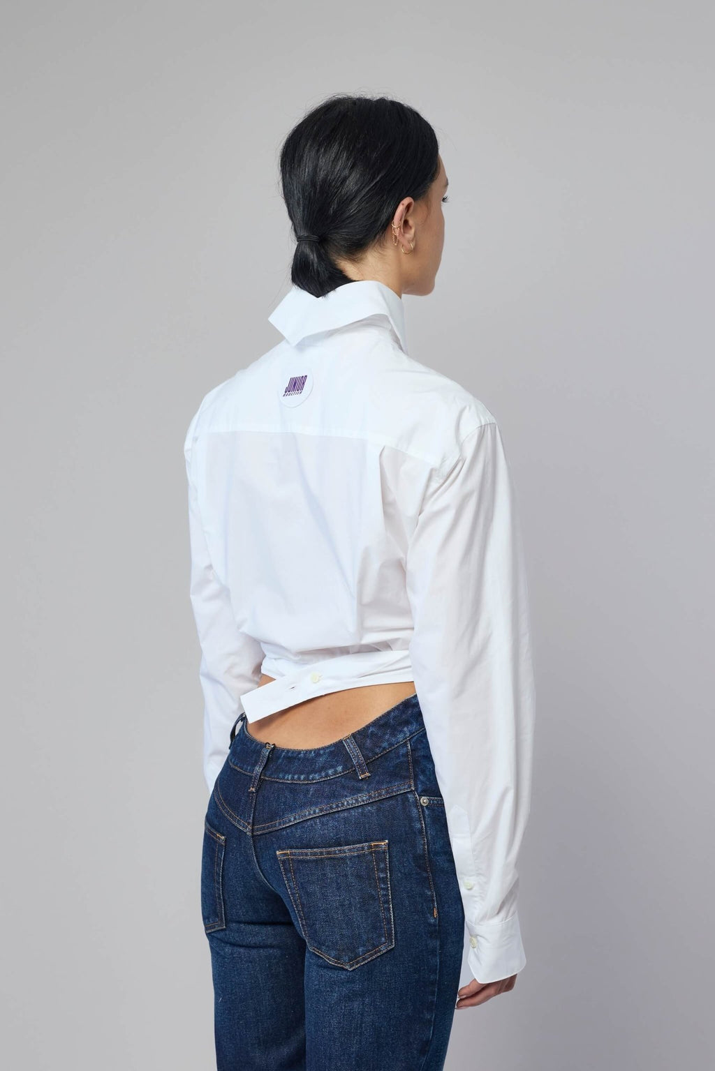 Jean Paul Gaultier - Wrapped Fly Away Collar Cropped Shirt - LABELS