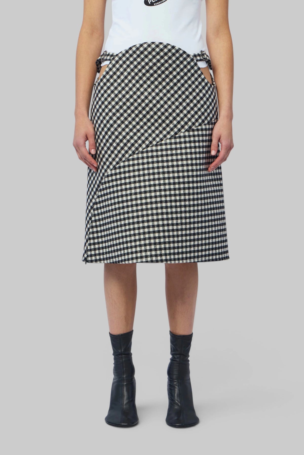 Jean Paul Gaultier - Zip Opening Check Skirt - LABELS