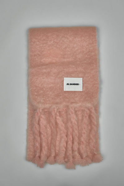 Logo Patch Fringe-detailed Scarf