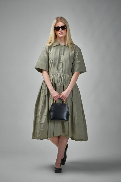 Pleated Shirt Dress