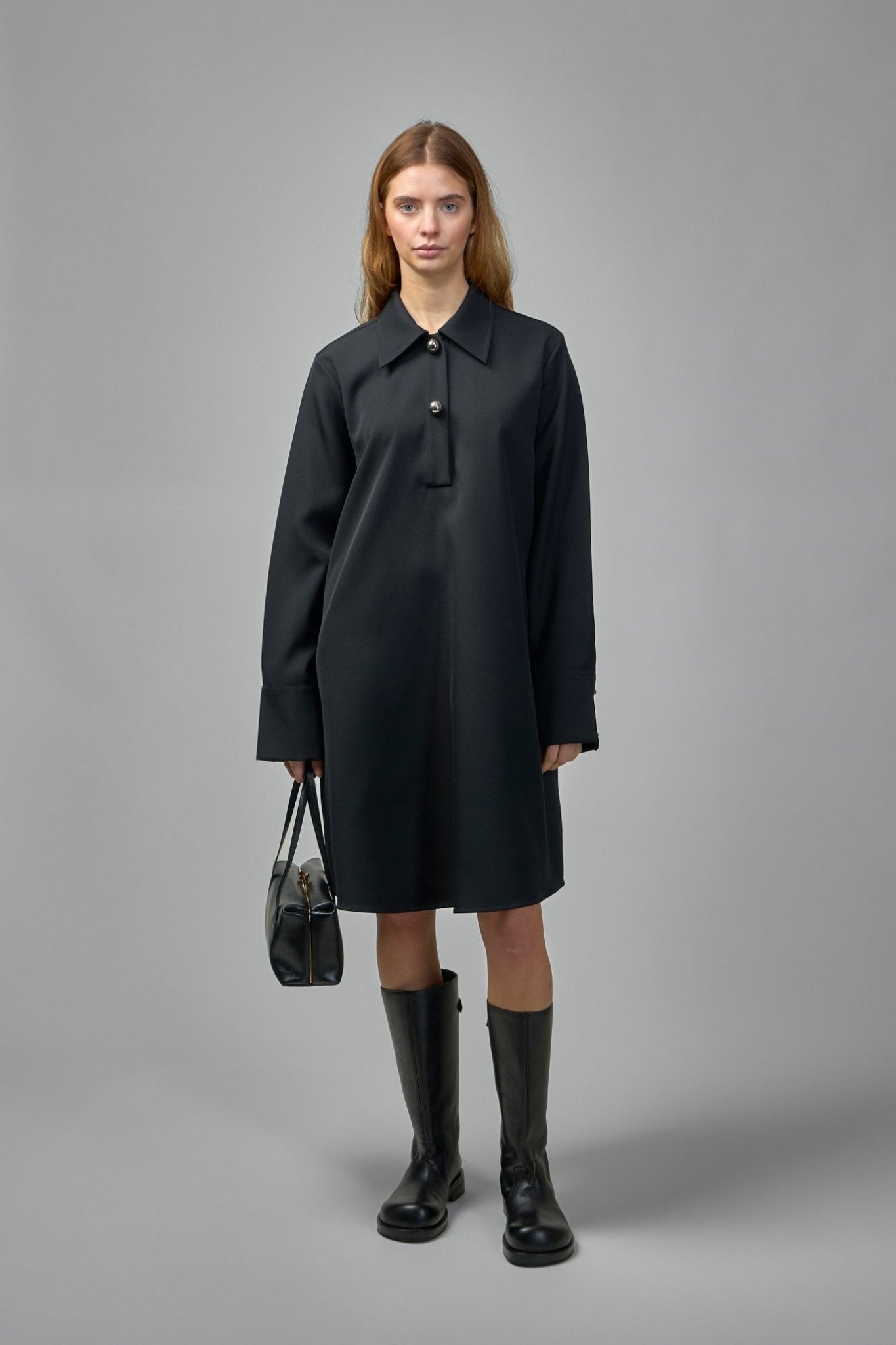 Jil Sander - Wool Gabardine Polo Dress - LABELS