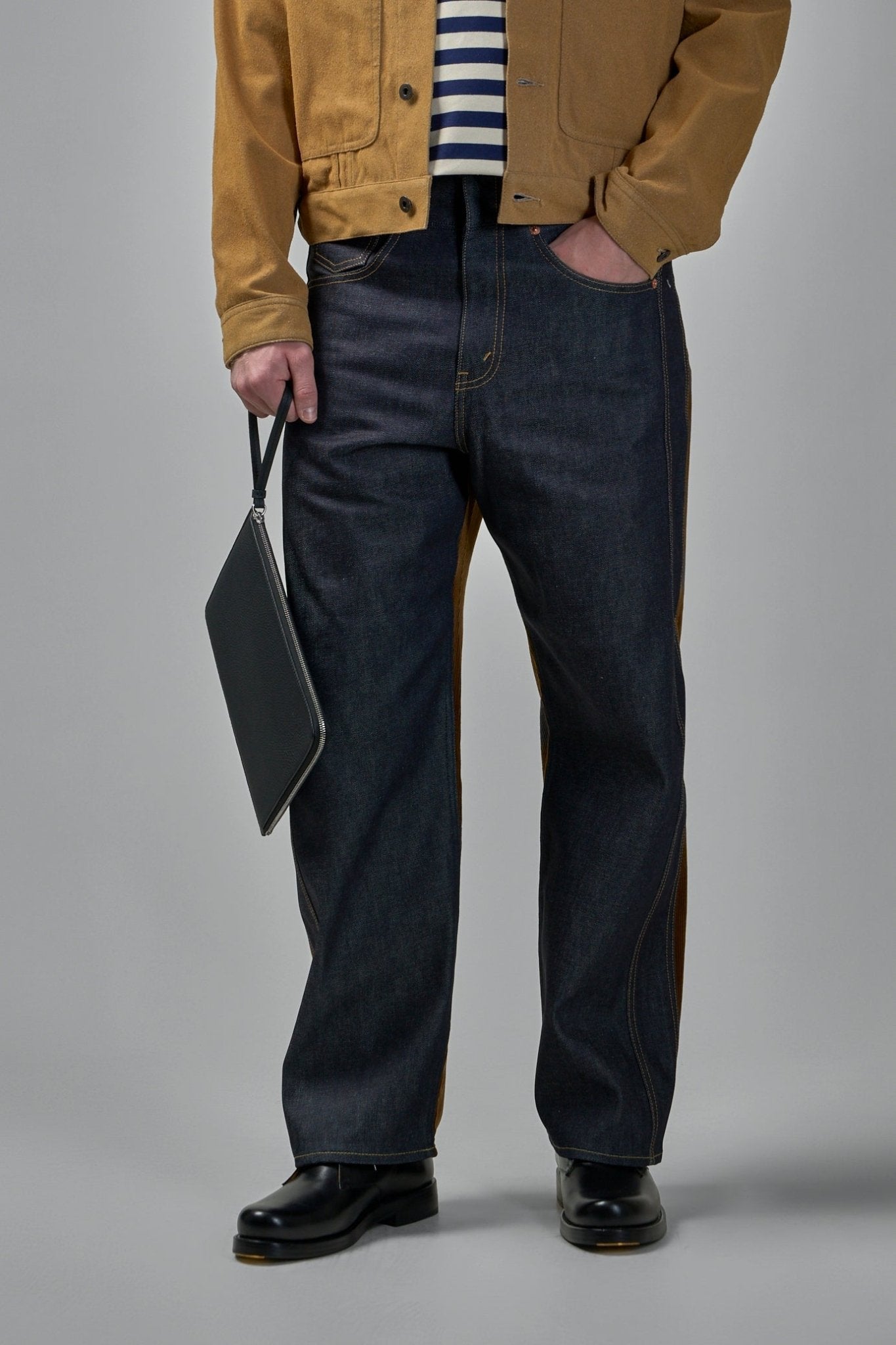 Junya Watanabe MAN Straight Jeans - Contrast Panel LABELS Junya Watanabe MAN Straight Jeans - Contrast Panel LABELS