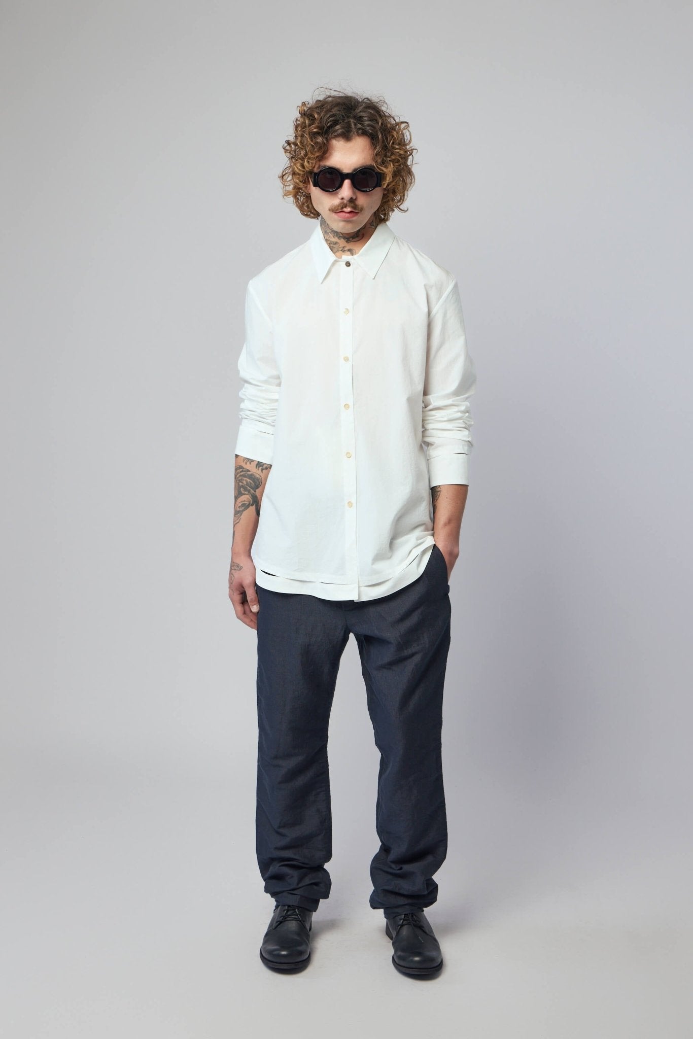 K'Ang - Men's Detachable Hand Stitched Hem Shirt - LABELS
