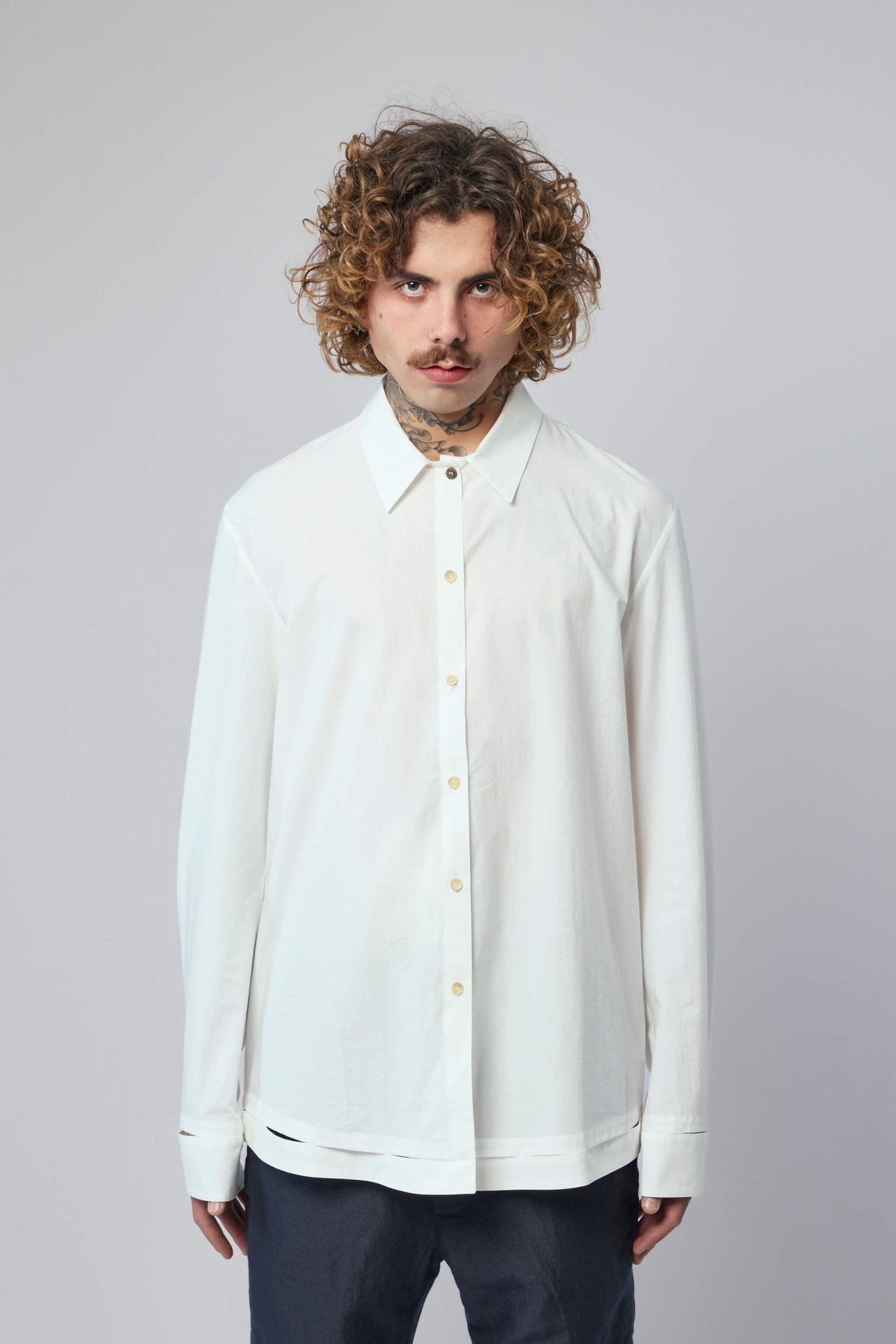 K'Ang - Men's Detachable Hand Stitched Hem Shirt - LABELS