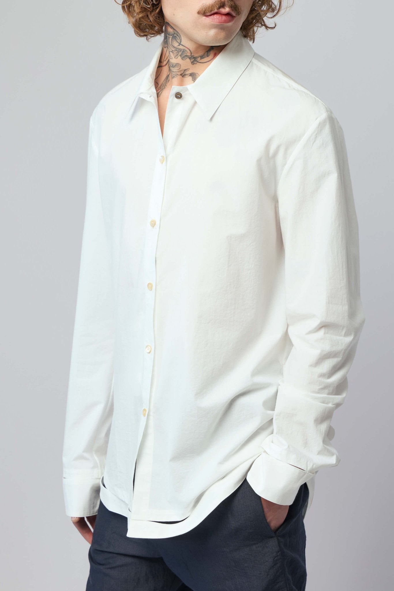 K'Ang - Men's Detachable Hand Stitched Hem Shirt - LABELS