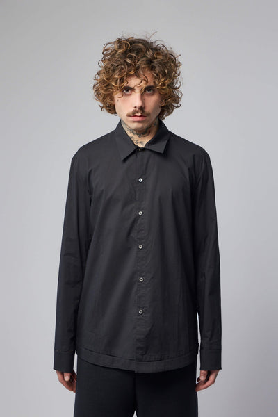 Mens Mid Fit Shirt With Hand-stitched Hem Border